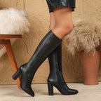 Bottes Hautes Femme Similicuir Noir, vue 3