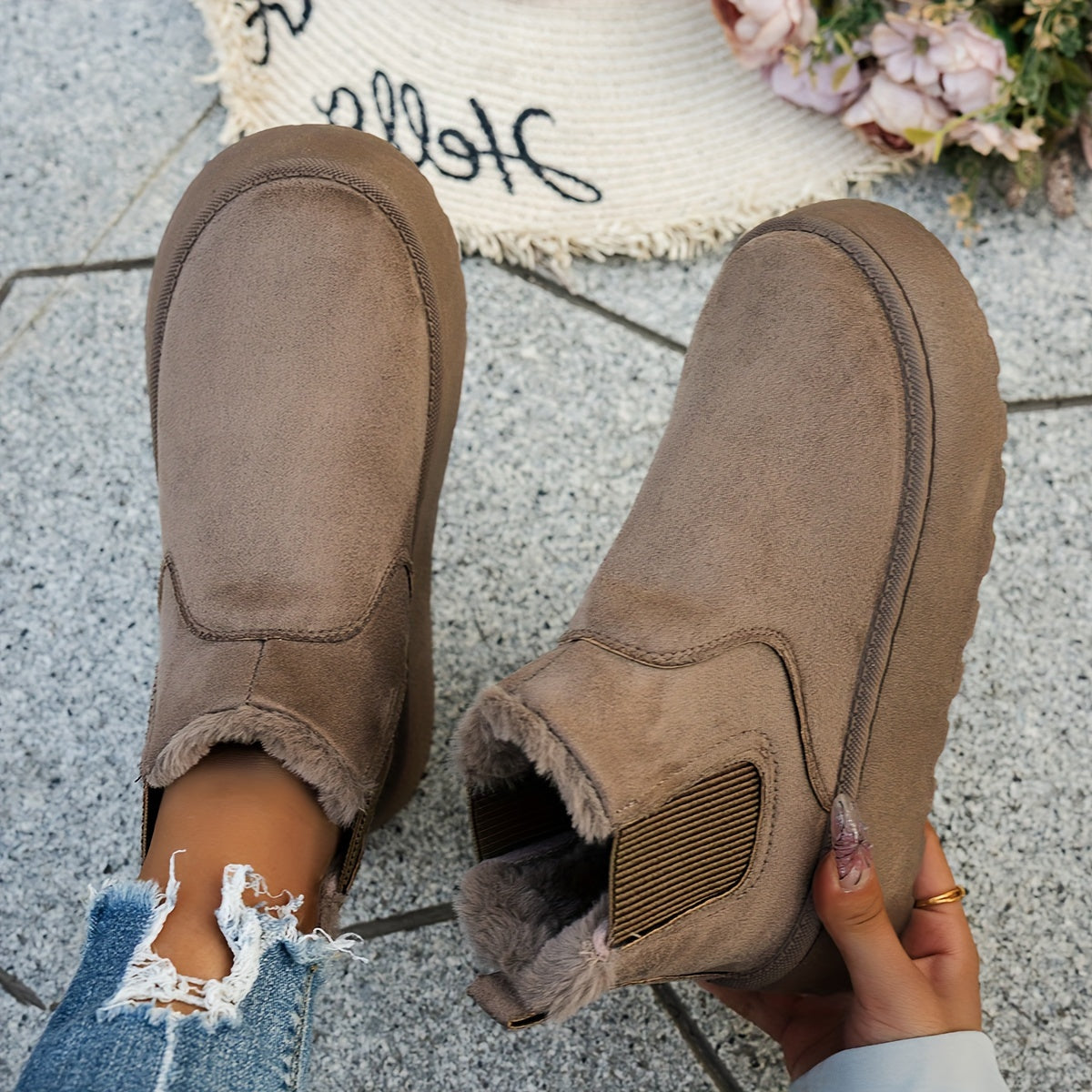 Bottines Chelsea Femme, Sans Lacet, 5 Coloris – coloris taupe