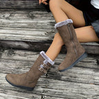 Bottes Femme Mi-Mollet, Flanelle et Velours Côtelé, vue 5