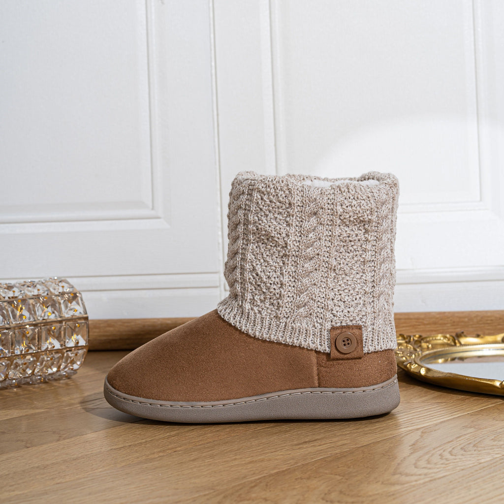 Chausson Botte Femme Maille Torsadée, Doublure Peluche, vue 5