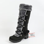 Bottes Femme Hautes à Lacets, Fourrure et Pompon, vue 12