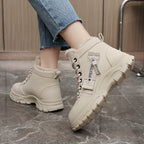 Bottes Plateforme Femme à Lacets, Col Fourrure, vue 13