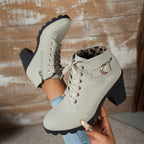 Bottines Femme à Lacets, Talon Bloc, vue 6