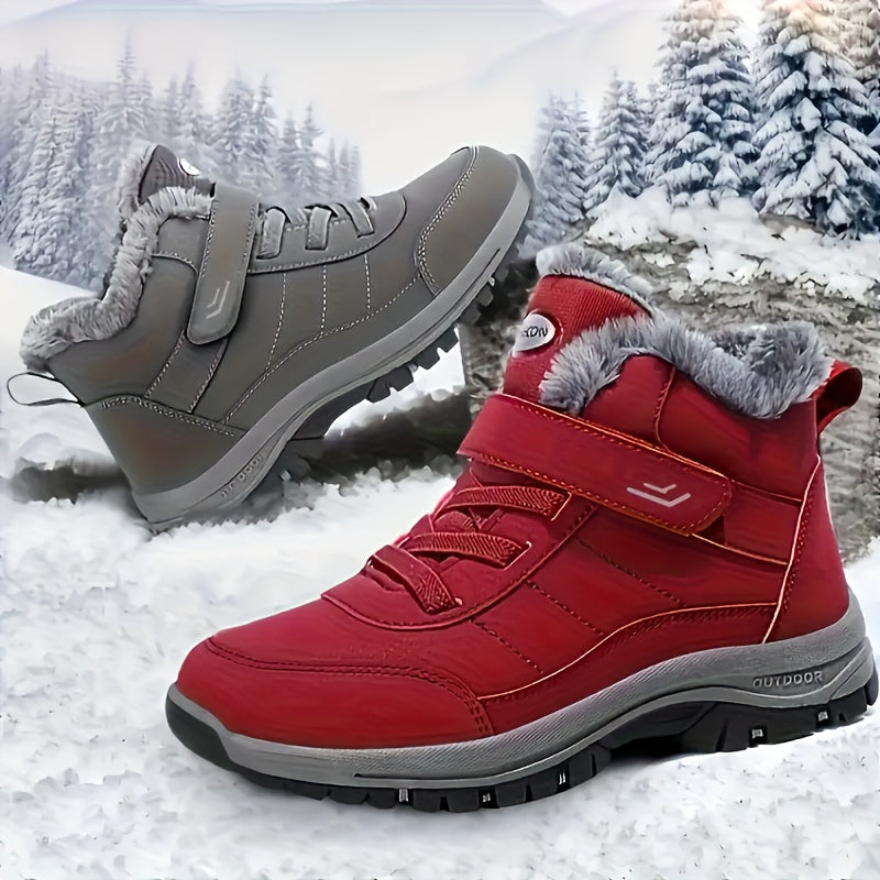 Bottines Chaudes Femme, Auto-Agrippantes, Col Peluche
