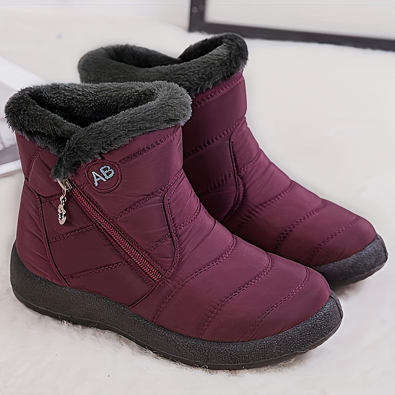 Bottes Femme Zippées, Col Fausse Fourrure, 5 Coloris, vue 5