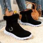 Bottines Fourrées Femme Tissu, Zip Latéral, vue 4