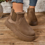 Bottines Chelsea Plateforme Femme, Col Fourrure, vue 8