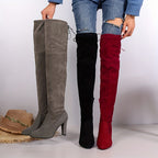 Cuissardes Femme Flanelle, Talon Haut, vue 5