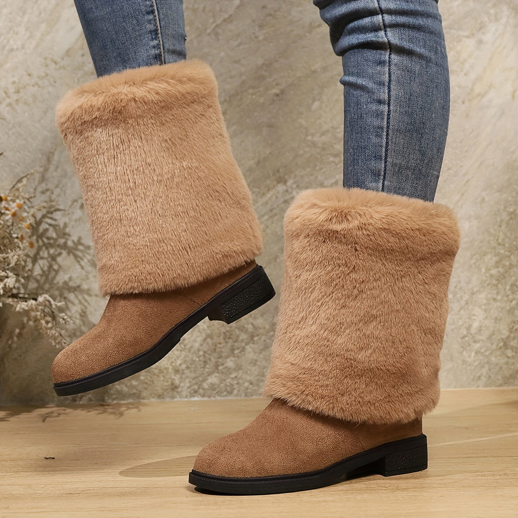 Bottes Femme Peluche, Revers Fausse Fourrure, vue 14