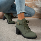 Bottines Femme à Lacets, Talon Bloc
