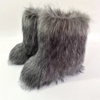 Bottes Femme Fausse Fourrure Longue, Style Renard