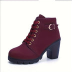 Bottines Femme Lacets et Zip, Talon Haut, vue 8