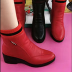 Bottines Compensées Femme, Doublure Peluche, Col Côtelé, vue 4
