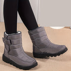 Bottes d'Hiver Femme Grande Taille, Auto-Agrippante – coloris gris