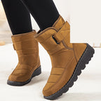 Bottes d'Hiver Femme Grande Taille, Auto-Agrippante – coloris camel