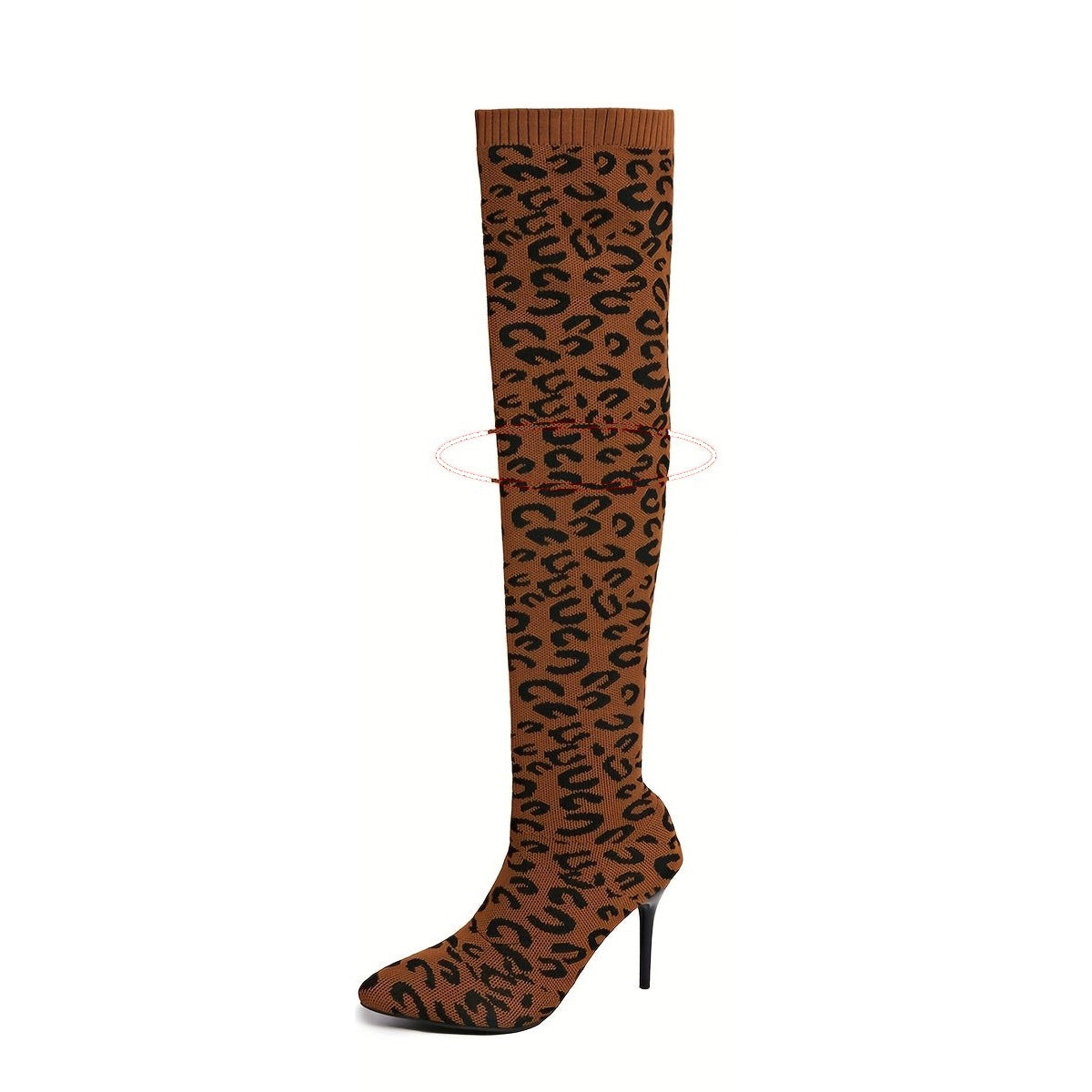 Cuissardes Femme Stiletto, Sur-Cuisse, Bout Pointu – coloris léopard