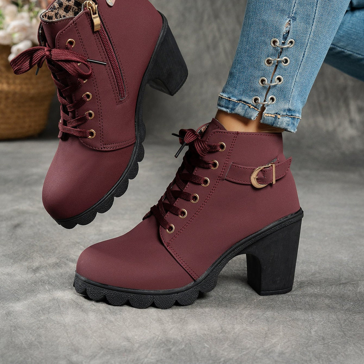 Bottines Femme Plateforme, Boucle Décorative, vue 13