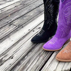 Bottes Cowboy Femme Brodées, Talon Bloc, vue 8