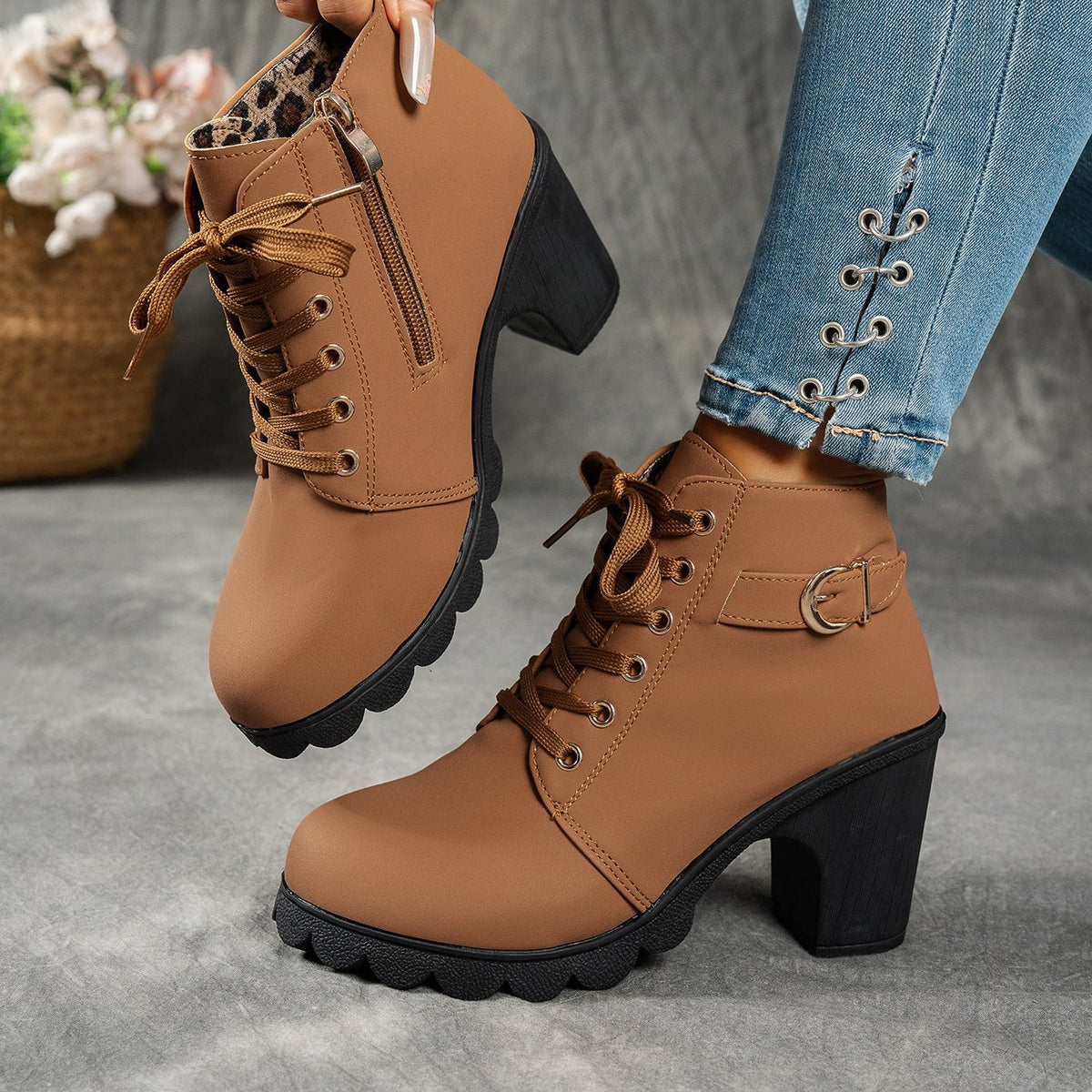 Bottines Femme Plateforme, Boucle Décorative, vue 18