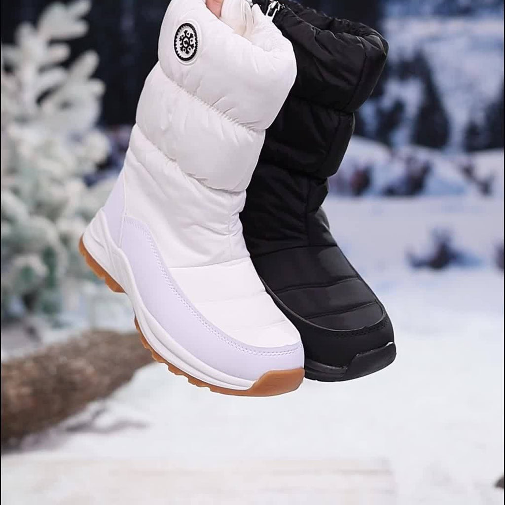 Bottes Fourrées Femme en Tissu Matelassé, Zip, vue 7