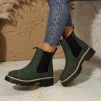 Bottines Chelsea Femme Semelle Crantée, Aspect Daim, vue 9