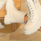 Bottines Fourrées Femme Style Rangers, Lacets et Zip