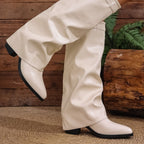 Bottes à Revers Femme Similicuir, Talon Bloc, vue 5