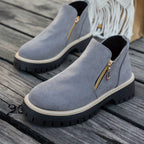 Bottines Femme Aspect Daim, Double Zip, Semelle Crantée, vue 9