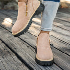 Bottines Femme Aspect Daim, Double Zip, Semelle Crantée, vue 11