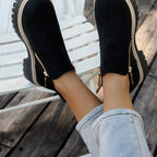 Bottines Femme Aspect Daim, Double Zip, Semelle Crantée, vue 2