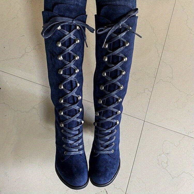 Bottes Hautes Femme à Lacets, Talon Bloc, vue 2