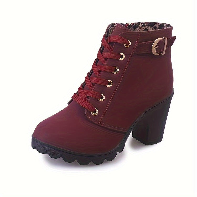 Bottines Femme Lacets et Zip, Talon Haut, vue 10