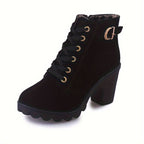 Bottines Femme Lacets et Zip, Talon Haut, vue 11