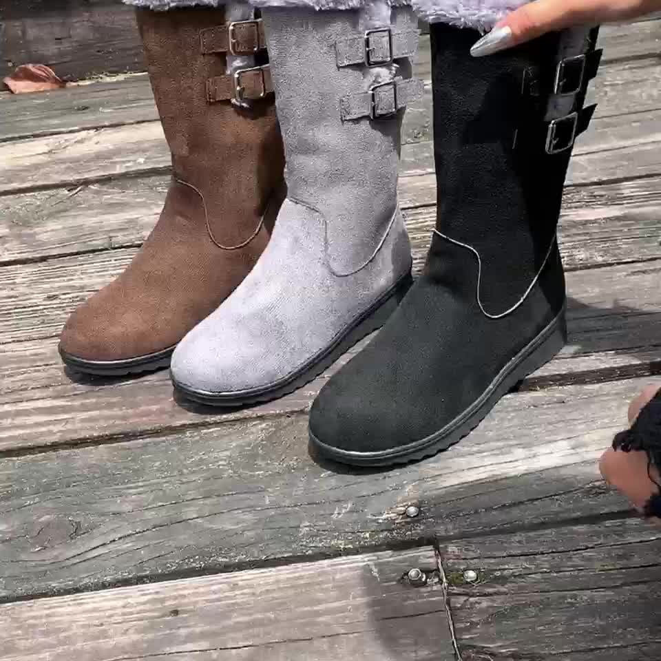 Bottes Femme Mi-Mollet, Flanelle et Velours Côtelé, vue 8