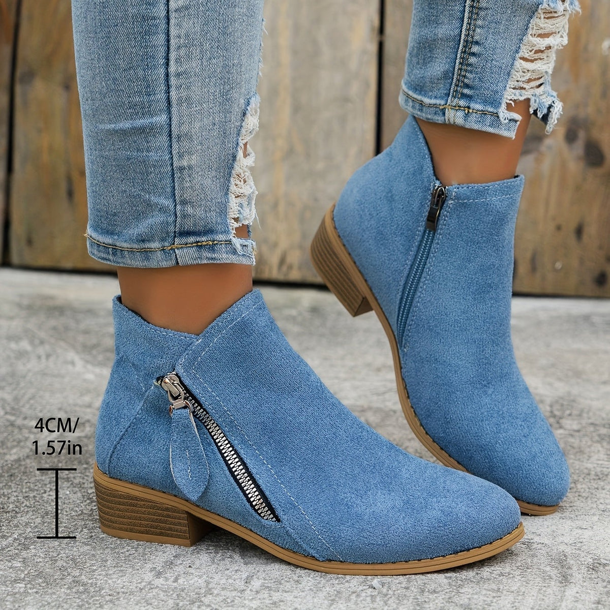 Bottines Femme Talon Plateforme, Bout Pointu – coloris bleu