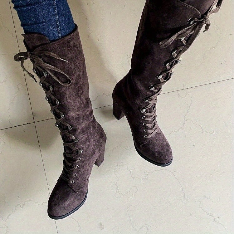 Bottes Hautes Femme à Lacets, Talon Bloc, vue 6