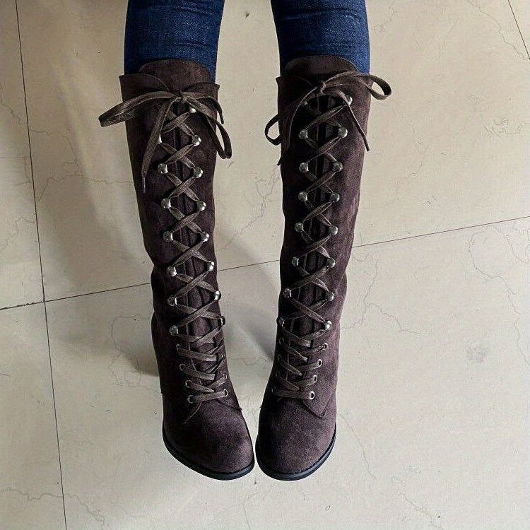Bottes Hautes Femme à Lacets, Talon Bloc, vue 8