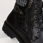 Bottes Femme Western Similicuir, Col Tricoté, vue 5