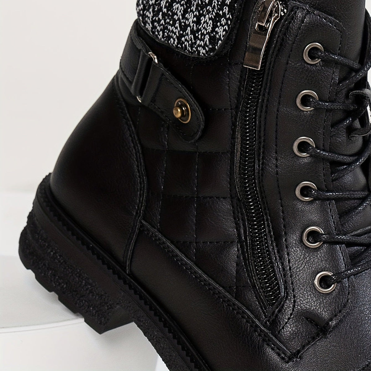 Bottes Femme Western Similicuir, Col Tricoté, vue 5