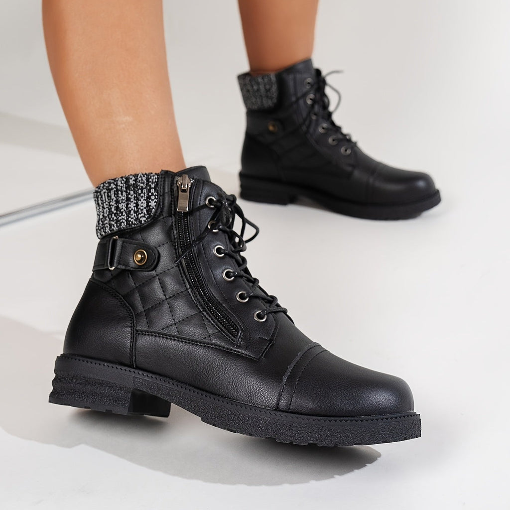 Bottes Femme Western Similicuir, Col Tricoté, vue 9