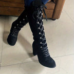 Bottes Hautes Femme à Lacets, Talon Bloc, vue 9