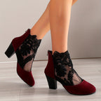 Bottines Femme Dentelle Florale sur Résille, vue 10