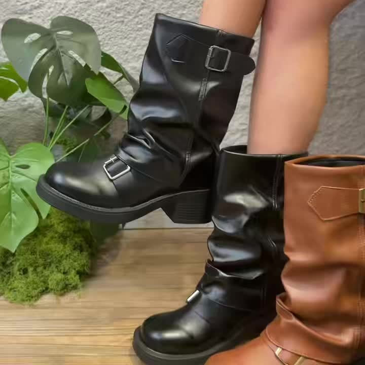 Bottes Femme Western Similicuir, Talon Chunky, vue 9