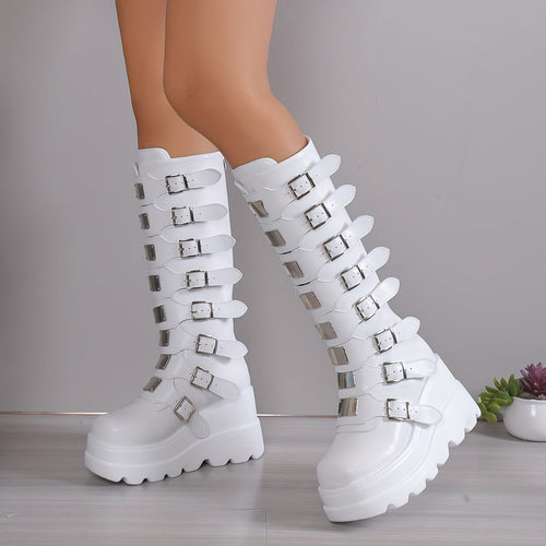 Cuissardes Femme Similicuir, Brides Métal