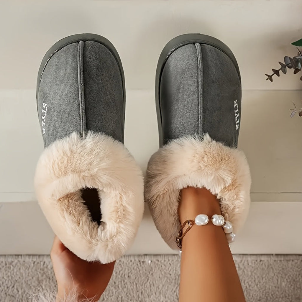 Chausson Botte Femme en Peluche, 3 Coloris – coloris gris