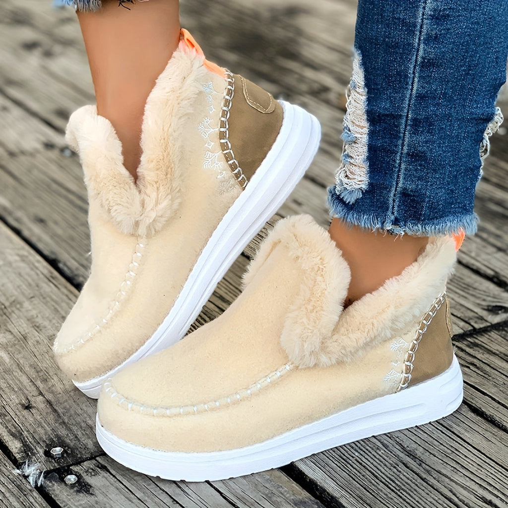 Bottines Femme à Enfiler, Semelle Épaisse, 5 Coloris – coloris beige