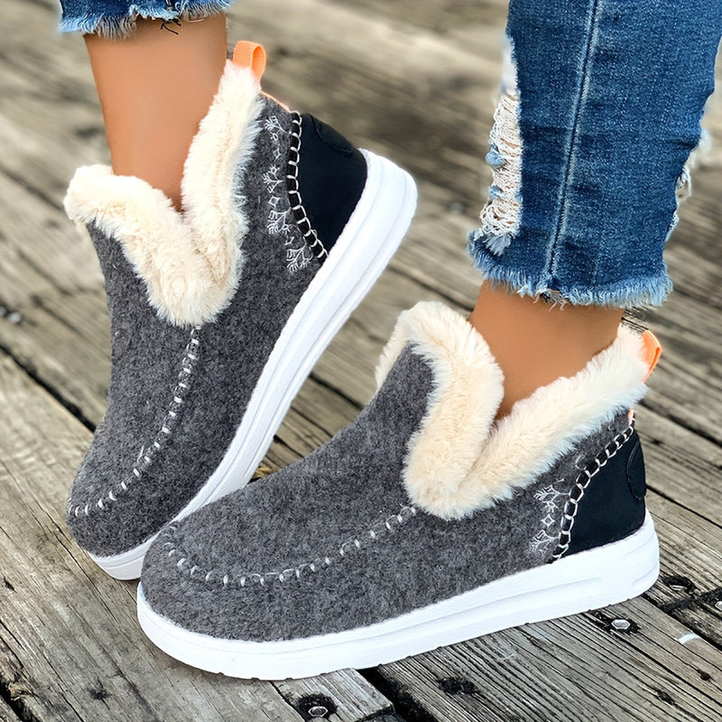 Bottines Femme à Enfiler, Semelle Épaisse, 5 Coloris – coloris gris