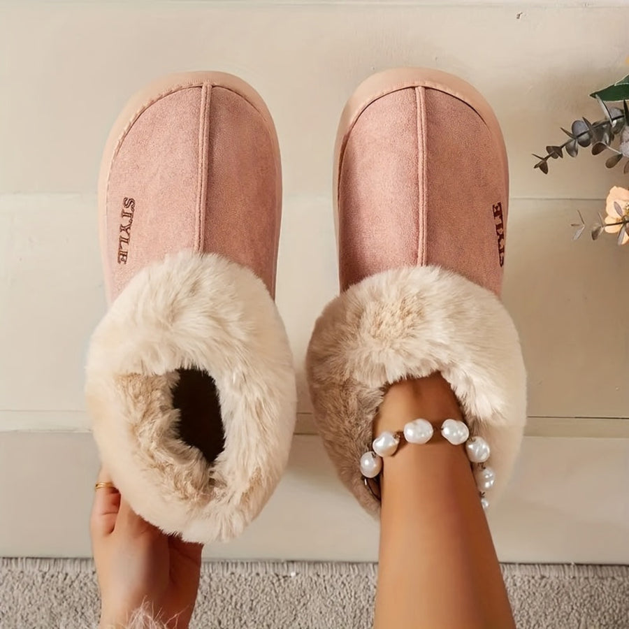 Chausson Botte Femme en Peluche, 3 Coloris – coloris rose