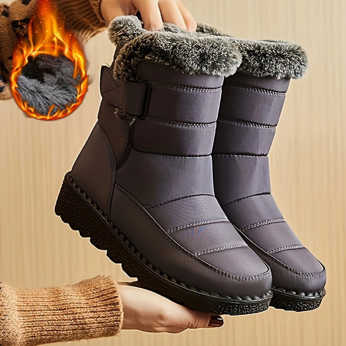 Bottes Larges Femme à Scratch, 4 Coloris – coloris gris