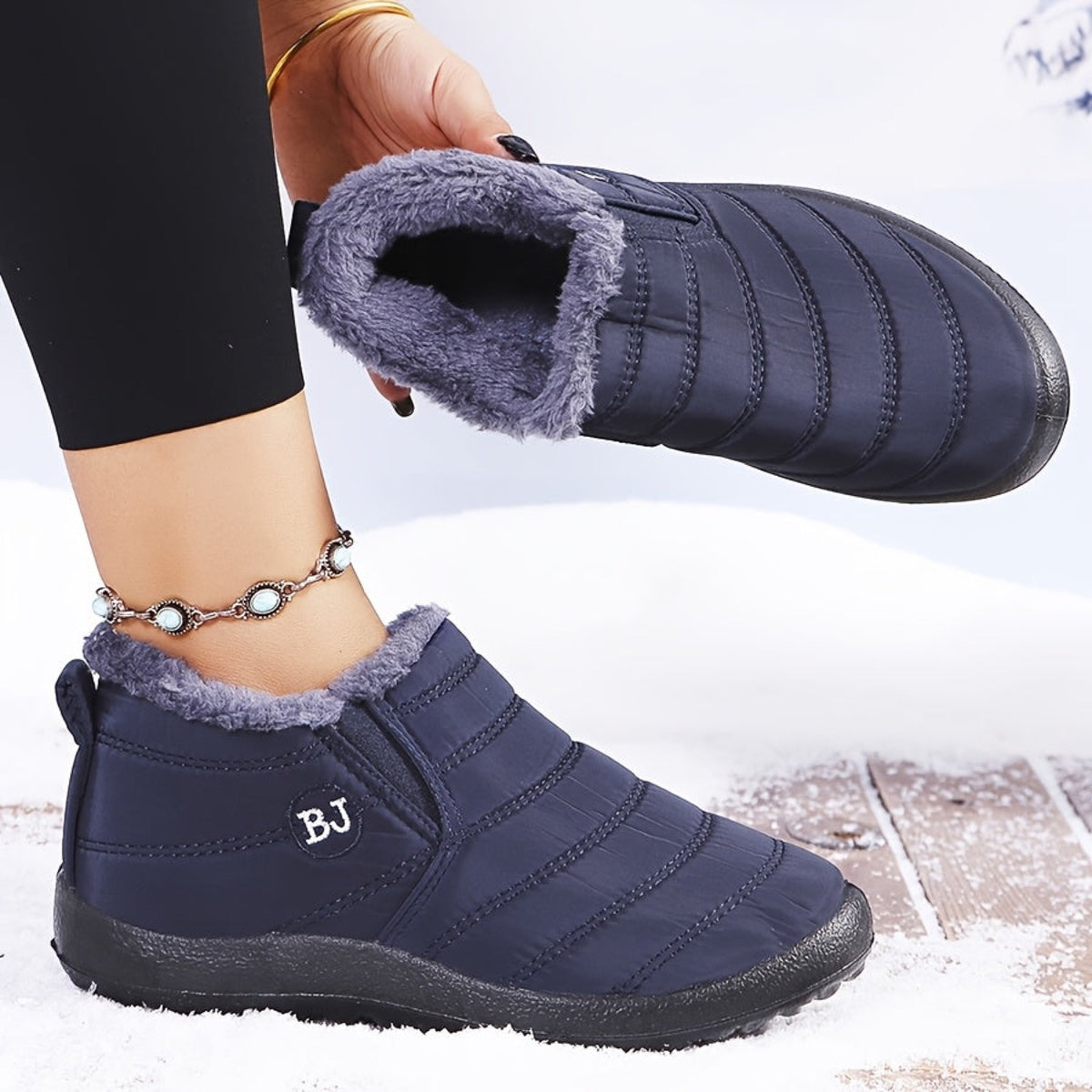 Bottes de Neige Femme Matelassées à Enfiler, 10 Coloris – coloris bleu